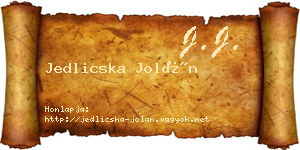 Jedlicska Jolán névjegykártya